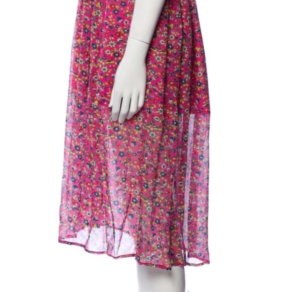 Anna Sui Floral Pink Sleeveless Dress Size 6 - Picture 5 of 12
